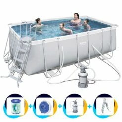 Voorkant 39 Bestway Zwembad 412 X 201 X 122 Cm | Rechthoekig Power Steel