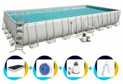 Voorkant 47 Bestway Zwembad 956 X 488 X 132 Cm | Rechthoekig Power Steel