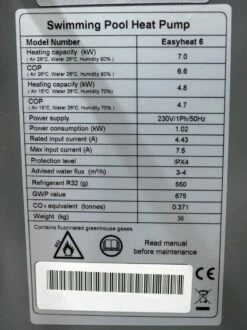 Zwembad Warmtepomp Comfortpool EasyHeat 6 5 Zwembad Warmtepomp Comfortpool EasyHeat 6 -NL Zwembad Verkoop cp 16015 easyheat 6 specs 1