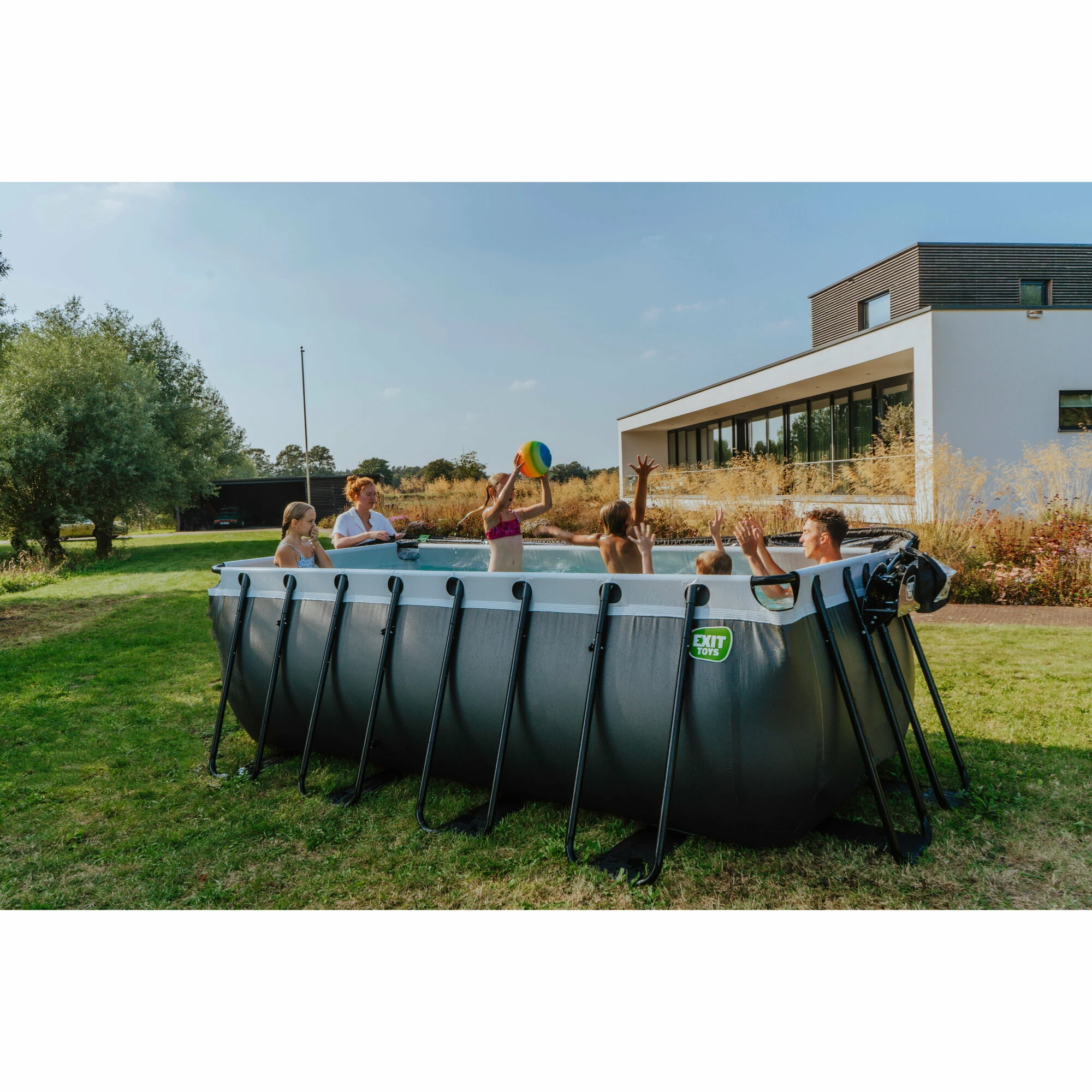 EXIT TOYS EXIT Black Leather Zwembad 400x200x122cm Met Filterpomp - Zwart 8 EXIT TOYS EXIT Black Leather Zwembad 400x200x122cm Met Filterpomp - Zwart - Afbeelding 8