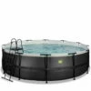 EXIT TOYS EXIT Black Leather Zwembad ø488x122cm Met Zandfilterpomp - Zwart