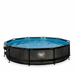 EXIT TOYS EXIT Black Wood Zwembad ø360x76cm Met Filterpomp En Overkapping - Zwart -NL Zwembad Verkoop exit black wood zwembad o360x76cm met filterpomp en overkapping zwart 2