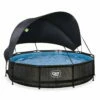 EXIT TOYS EXIT Black Wood Zwembad ø360x76cm Met Filterpomp En Schaduwdoek - Zwart