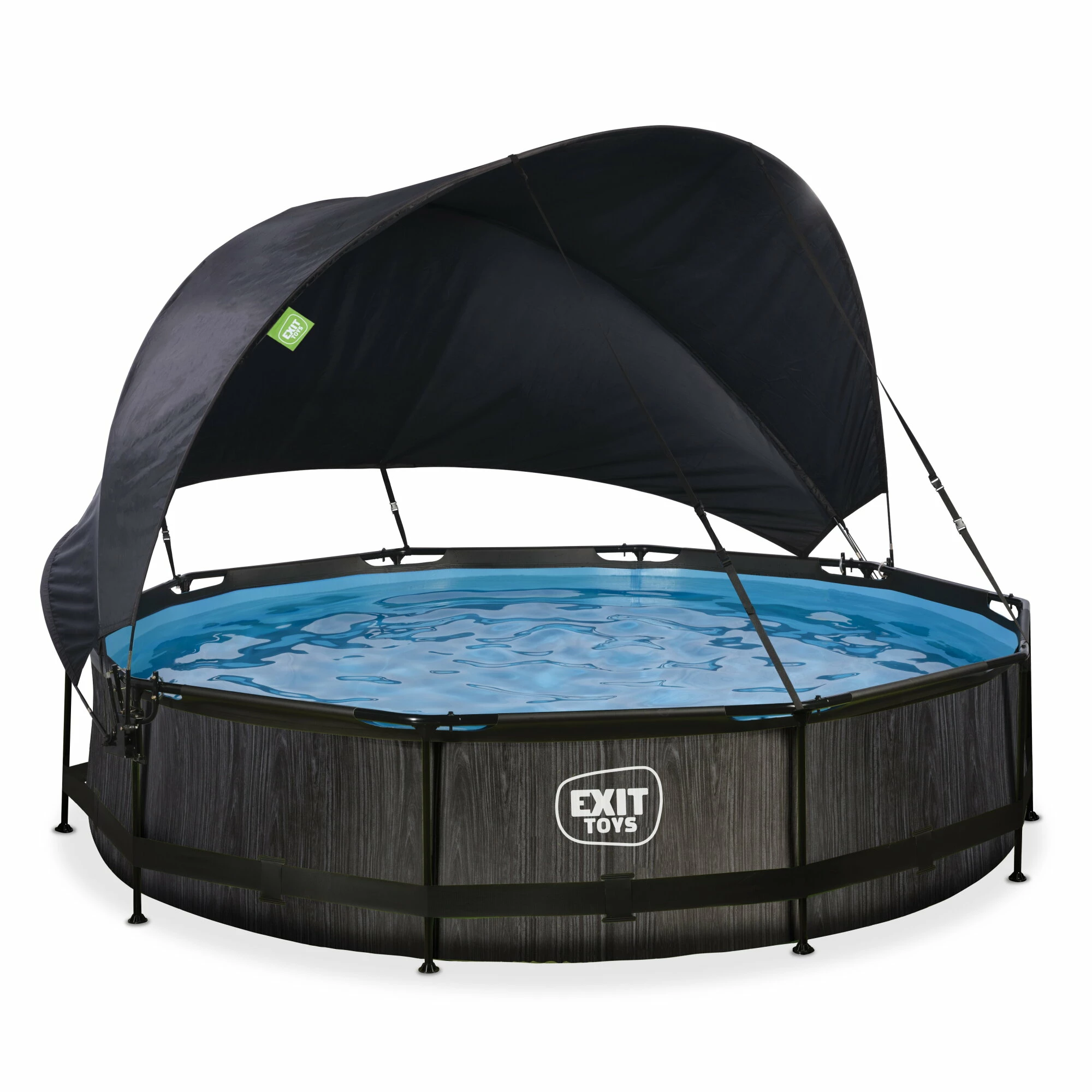 EXIT TOYS EXIT Black Wood Zwembad ø360x76cm Met Filterpomp En Schaduwdoek - Zwart 1 EXIT TOYS EXIT Black Wood Zwembad ø360x76cm Met Filterpomp En Schaduwdoek - Zwart