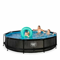 EXIT TOYS EXIT Black Wood Zwembad ø360x76cm Met Filterpomp - Zwart -NL Zwembad Verkoop exit black wood zwembad o360x76cm met filterpomp zwart 2