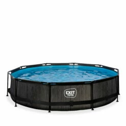 EXIT TOYS EXIT Black Wood Zwembad ø360x76cm Met Filterpomp - Zwart