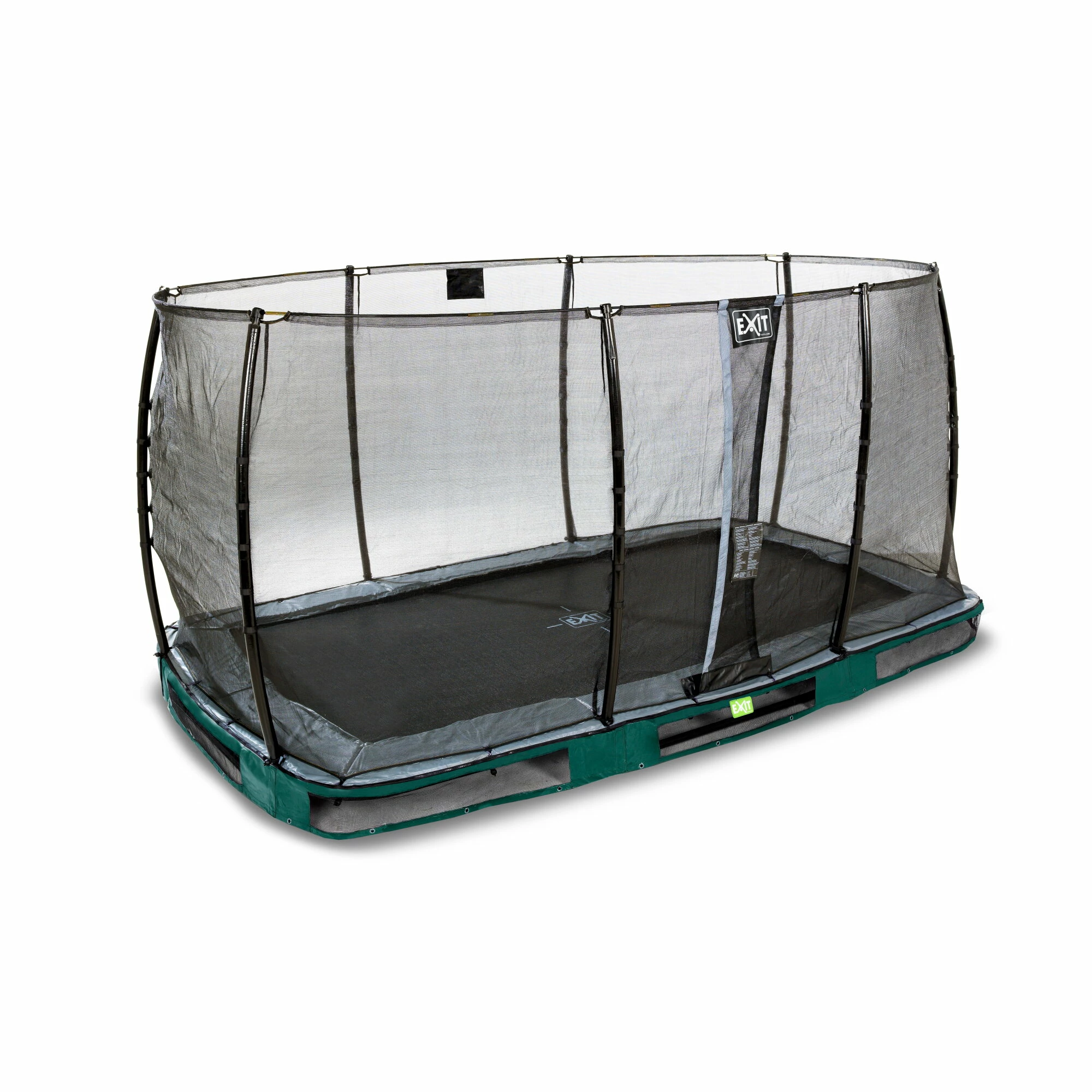 EXIT TOYS EXIT Elegant Inground Trampoline 244x427cm Met Economy Veiligheidsnet - Groen 2 EXIT TOYS EXIT Elegant Inground Trampoline 244x427cm Met Economy Veiligheidsnet - Groen - Afbeelding 2