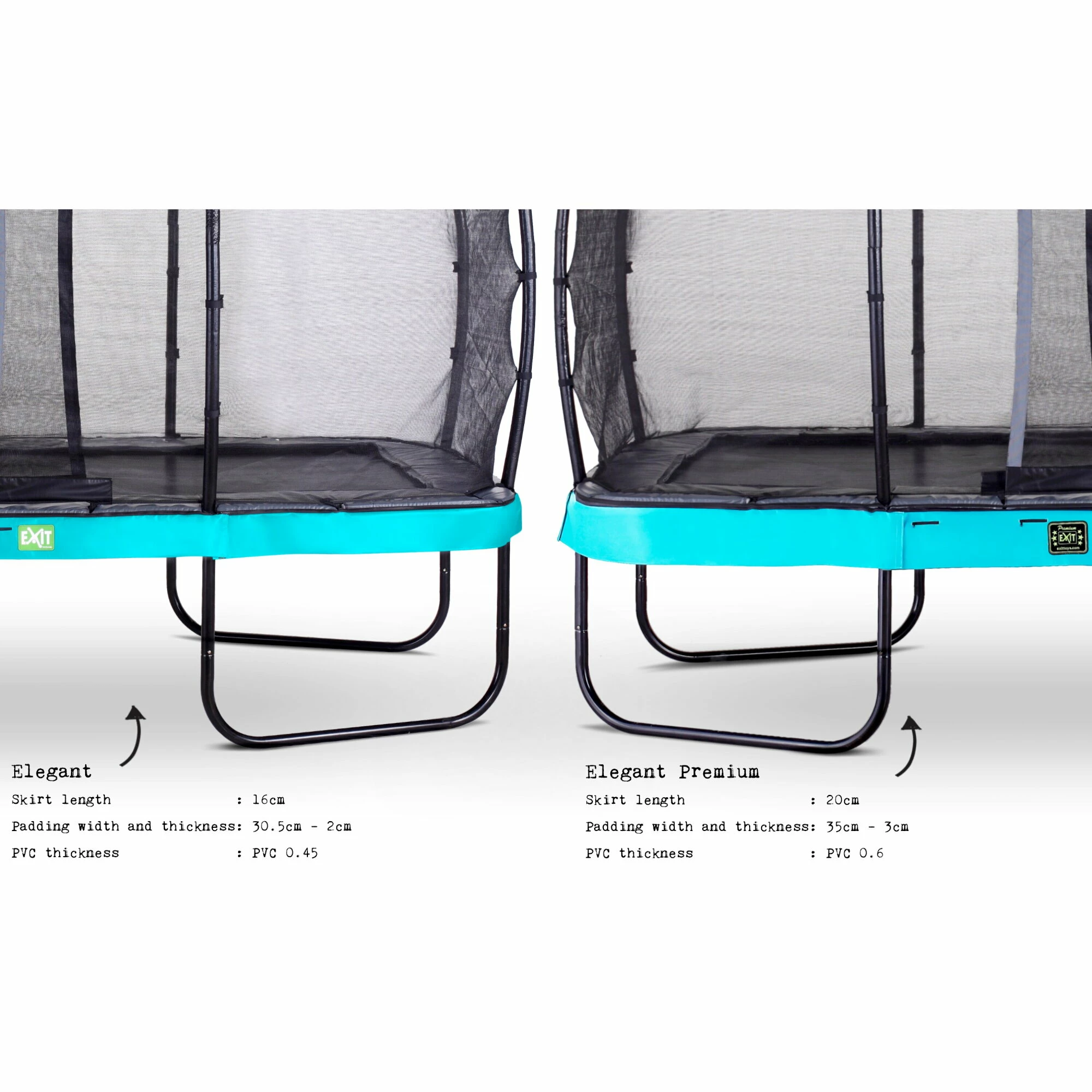 EXIT TOYS EXIT Elegant Premium Trampoline 214x366cm Met Deluxe Veiligheidsnet - Blauw 4 EXIT TOYS EXIT Elegant Premium Trampoline 214x366cm Met Deluxe Veiligheidsnet - Blauw - Afbeelding 4