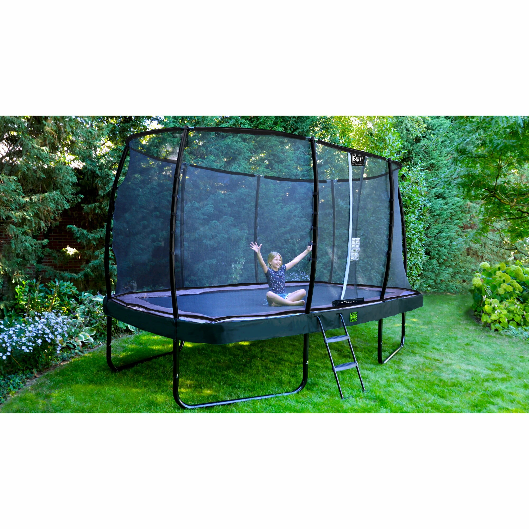 EXIT TOYS EXIT Elegant Premium Trampoline 214x366cm Met Deluxe Veiligheidsnet - Zwart 11 EXIT TOYS EXIT Elegant Premium Trampoline 214x366cm Met Deluxe Veiligheidsnet - Zwart - Afbeelding 11