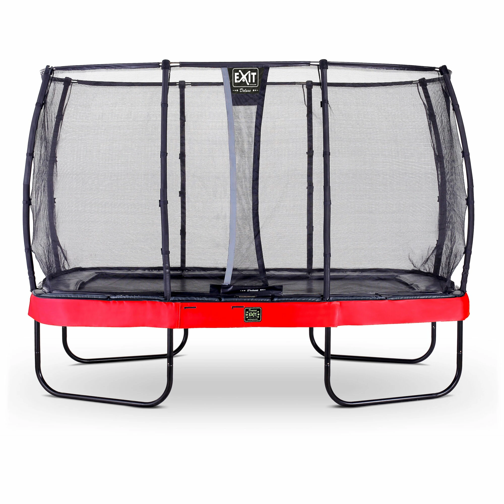 EXIT TOYS EXIT Elegant Premium Trampoline 244x427cm Met Deluxe Veiligheidsnet - Rood 1 EXIT TOYS EXIT Elegant Premium Trampoline 244x427cm Met Deluxe Veiligheidsnet - Rood