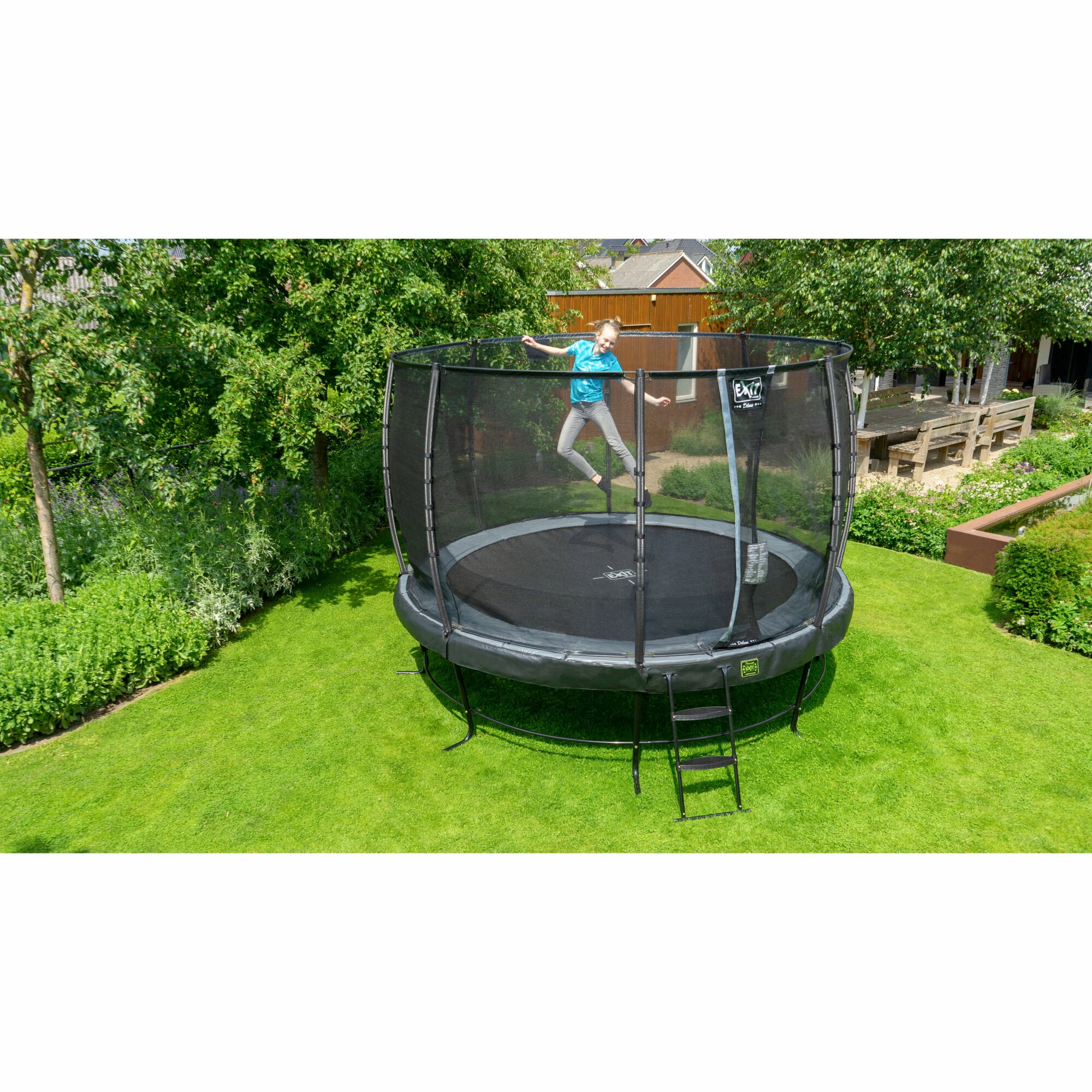 EXIT TOYS EXIT Elegant Premium Trampoline ø366cm Met Deluxe Veiligheidsnet - Zwart 14 EXIT TOYS EXIT Elegant Premium Trampoline ø366cm Met Deluxe Veiligheidsnet - Zwart - Afbeelding 14