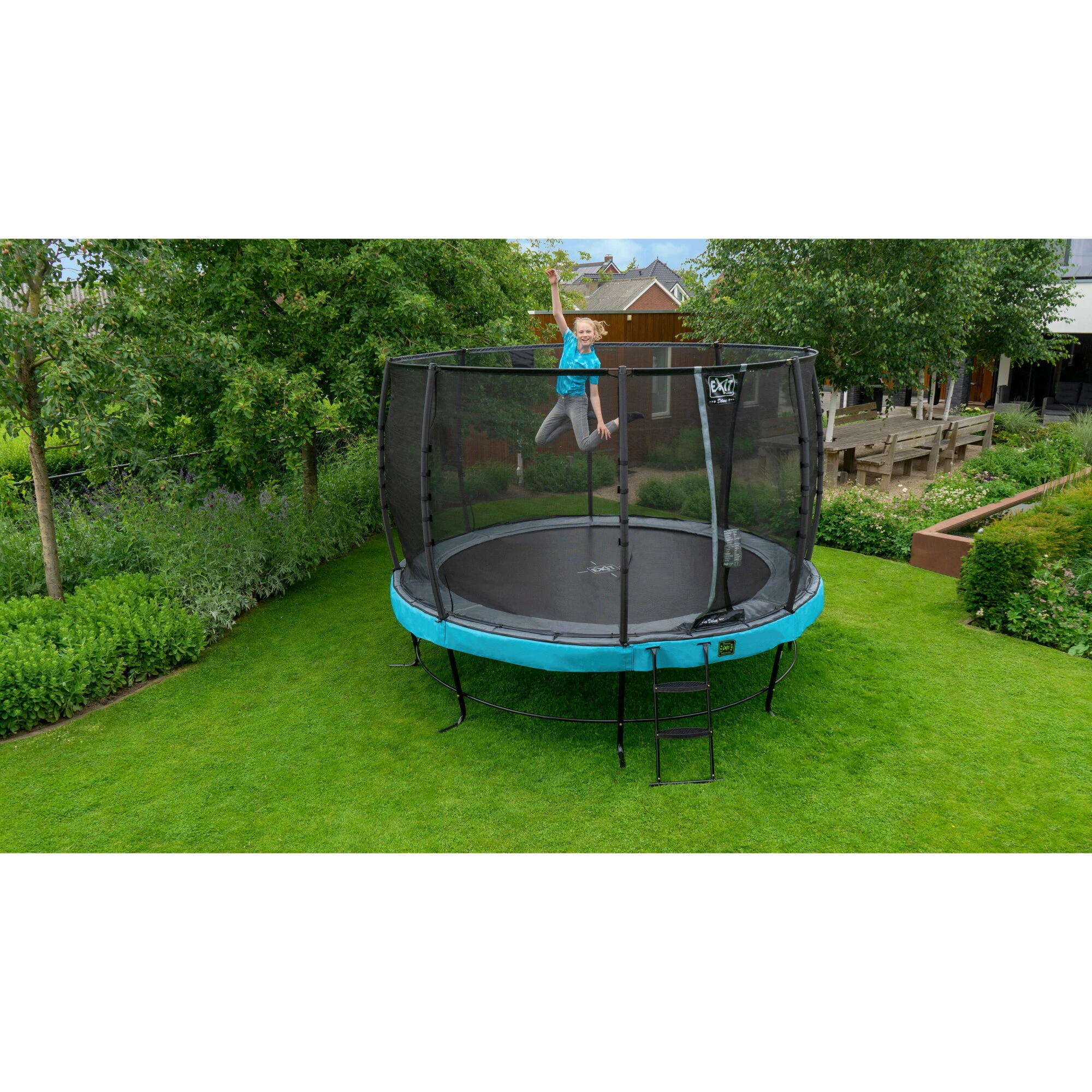 EXIT TOYS EXIT Elegant Premium Trampoline ø427cm Met Deluxe Veiligheidsnet - Blauw 14 EXIT TOYS EXIT Elegant Premium Trampoline ø427cm Met Deluxe Veiligheidsnet - Blauw - Afbeelding 14