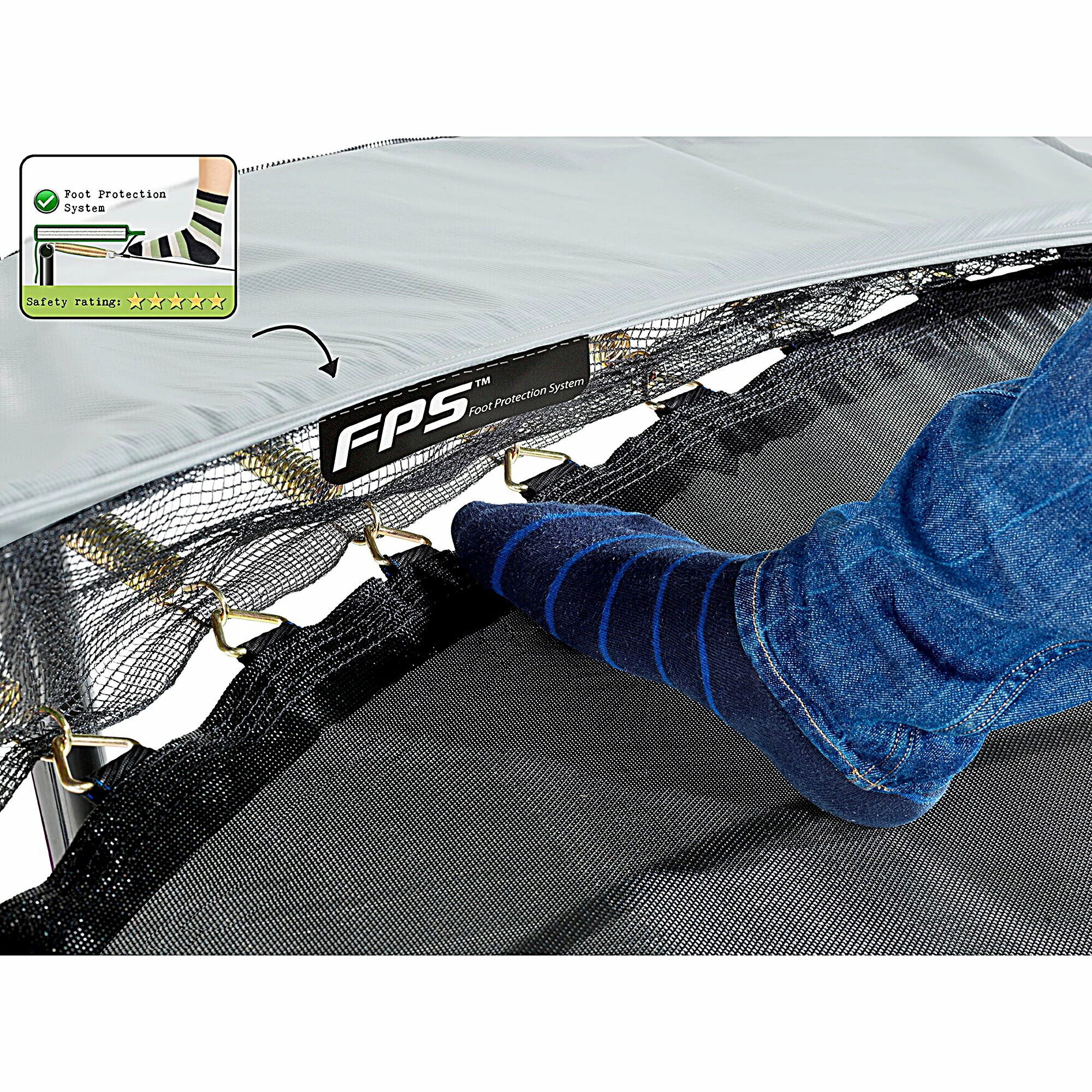 EXIT TOYS EXIT Elegant Trampoline 214x366cm Met Economy Veiligheidsnet - Blauw 7 EXIT TOYS EXIT Elegant Trampoline 214x366cm Met Economy Veiligheidsnet - Blauw - Afbeelding 7