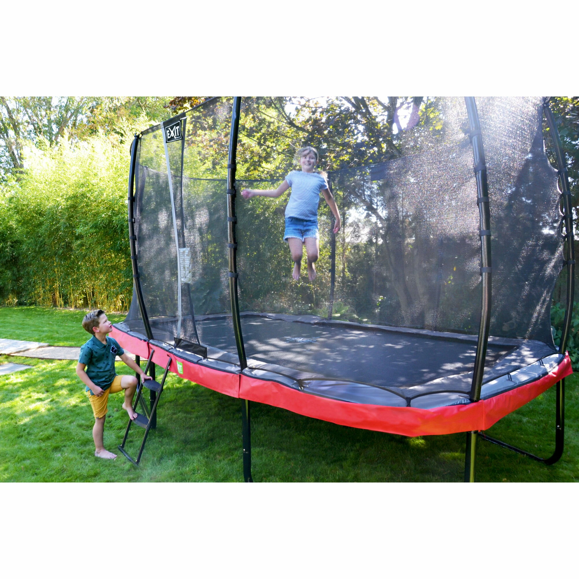EXIT TOYS EXIT Elegant Trampoline 214x366cm Met Economy Veiligheidsnet - Groen 11 EXIT TOYS EXIT Elegant Trampoline 214x366cm Met Economy Veiligheidsnet - Groen - Afbeelding 11