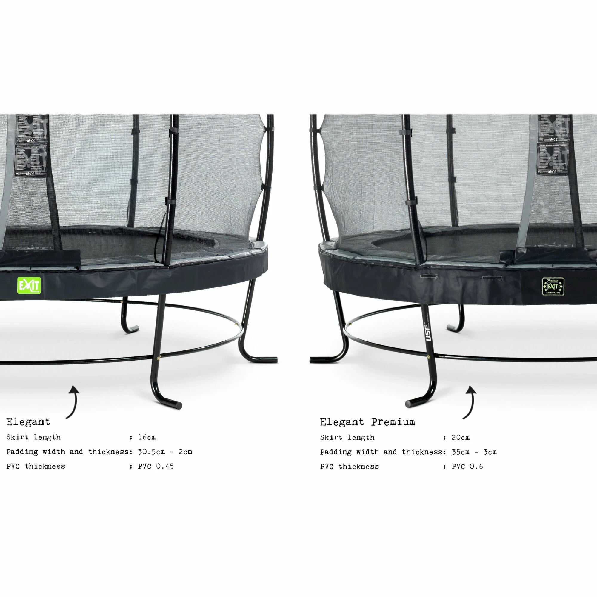 EXIT TOYS EXIT Elegant Trampoline ø253cm Met Economy Veiligheidsnet - Zwart 5 EXIT TOYS EXIT Elegant Trampoline ø253cm Met Economy Veiligheidsnet - Zwart - Afbeelding 5