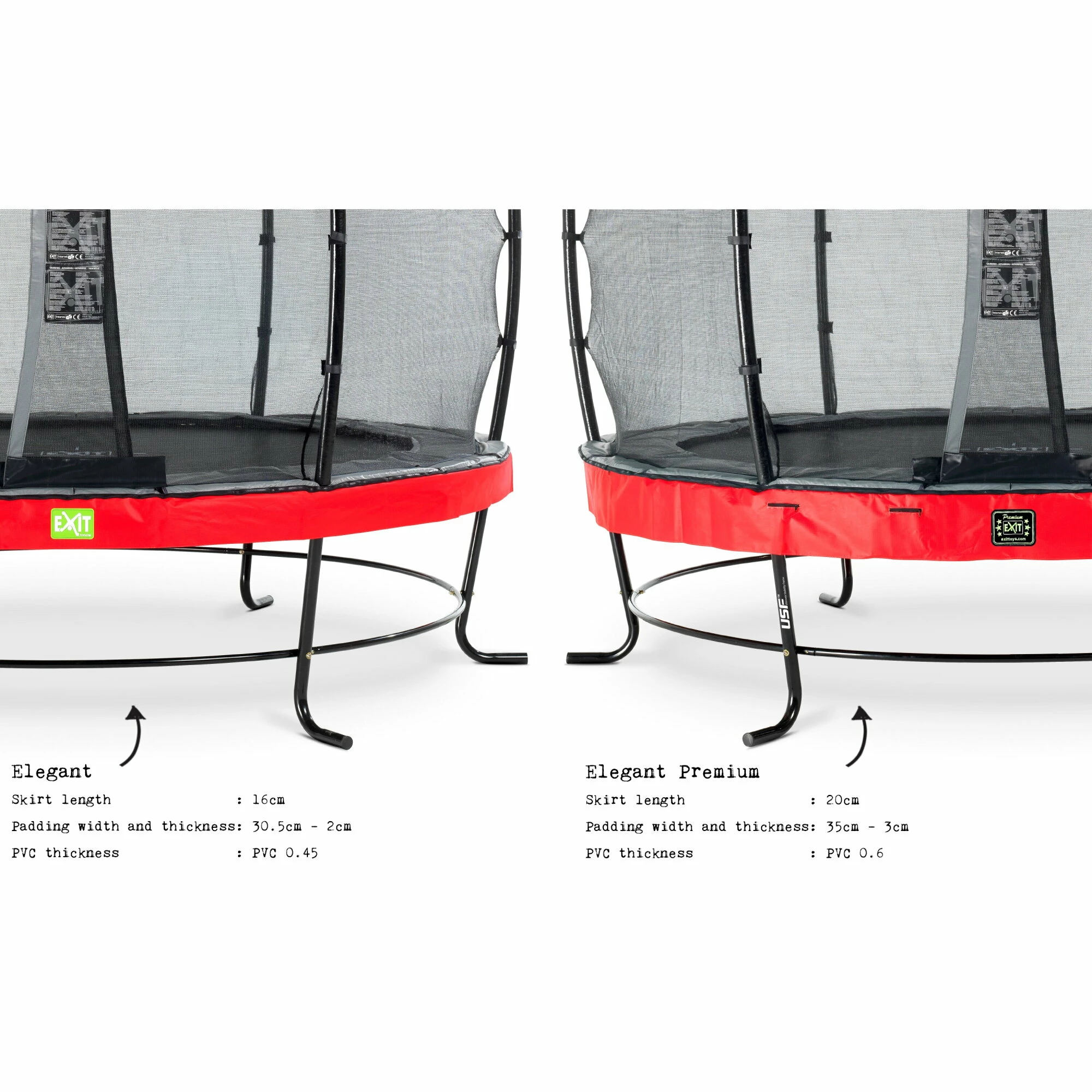 EXIT TOYS EXIT Elegant Trampoline ø305cm Met Economy Veiligheidsnet - Rood 5 EXIT TOYS EXIT Elegant Trampoline ø305cm Met Economy Veiligheidsnet - Rood - Afbeelding 5