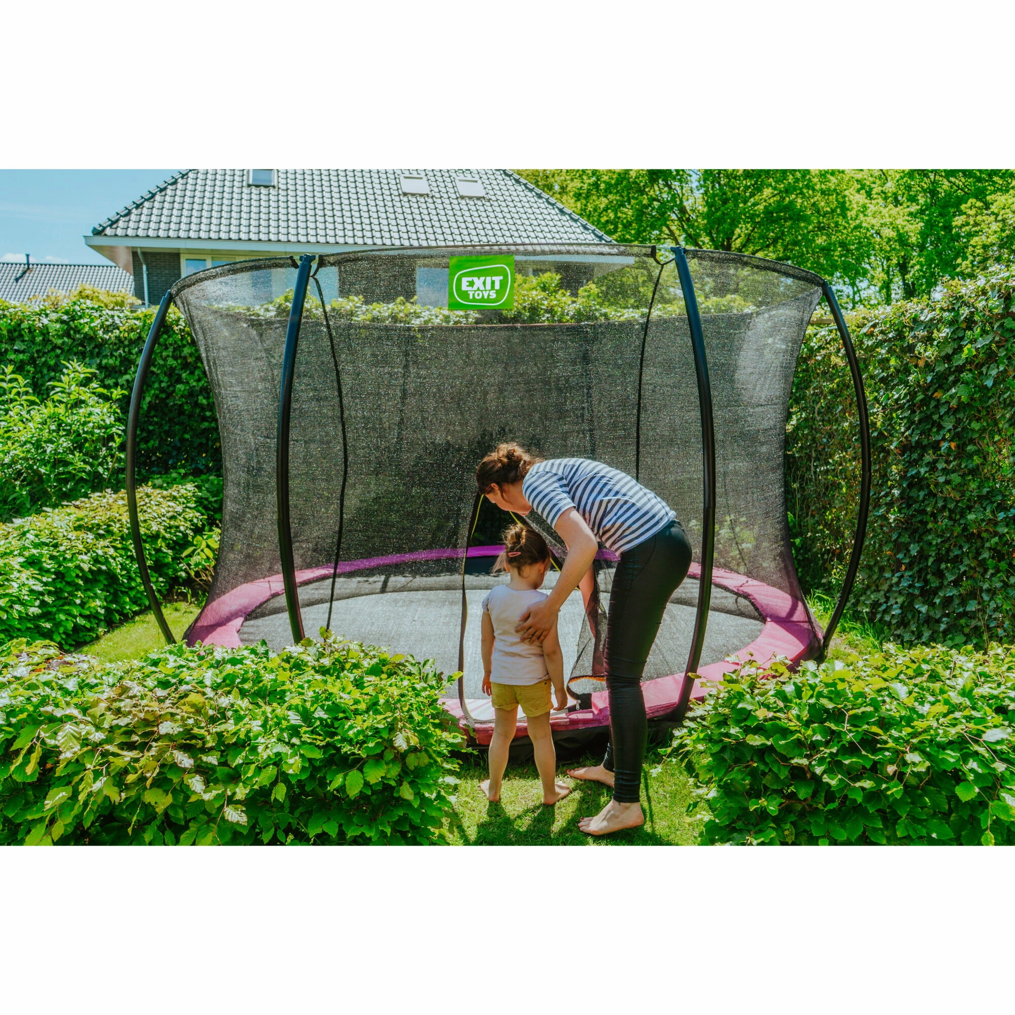 EXIT TOYS EXIT Silhouette Inground Trampoline ø427cm Met Veiligheidsnet - Roze 7 EXIT TOYS EXIT Silhouette Inground Trampoline ø427cm Met Veiligheidsnet - Roze - Afbeelding 7