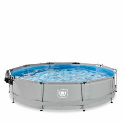 EXIT TOYS EXIT Soft Grey Zwembad ø360x76cm Met Filterpomp En Overkapping - Grijs -NL Zwembad Verkoop exit soft grey zwembad o360x76cm met filterpomp en overkapping grijs 2
