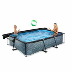 EXIT TOYS EXIT Stone Zwembad 300x200x65cm Met Filterpomp En Schaduwdoek - Grijs -NL Zwembad Verkoop exit stone zwembad 300x200x65cm met filterpomp en schaduwdoek grijs 8