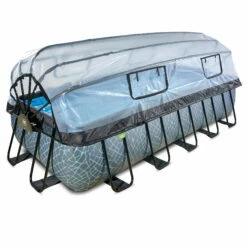 EXIT TOYS EXIT Zwembad Zandfilterpomp - 1000gal/h -NL Zwembad Verkoop exit stone zwembad 540x250x122cm met zandfilterpomp en overkapping grijs