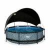 EXIT TOYS EXIT Stone Zwembad ø300x76cm Met Filterpomp En Schaduwdoek - Grijs