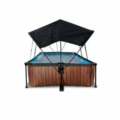 EXIT TOYS EXIT Wood Zwembad 220x150x65cm Met Filterpomp En Schaduwdoek - Bruin -NL Zwembad Verkoop exit wood zwembad 220x150x65cm met filterpomp en schaduwdoek bruin 2