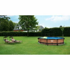 EXIT TOYS EXIT Wood Zwembad ø360x76cm Met Filterpomp - Bruin -NL Zwembad Verkoop exit wood zwembad o360x76cm met filterpomp bruin 7