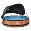 EXIT TOYS EXIT Wood Zwembad ø360x76cm Met Filterpomp En Schaduwdoek - Bruin