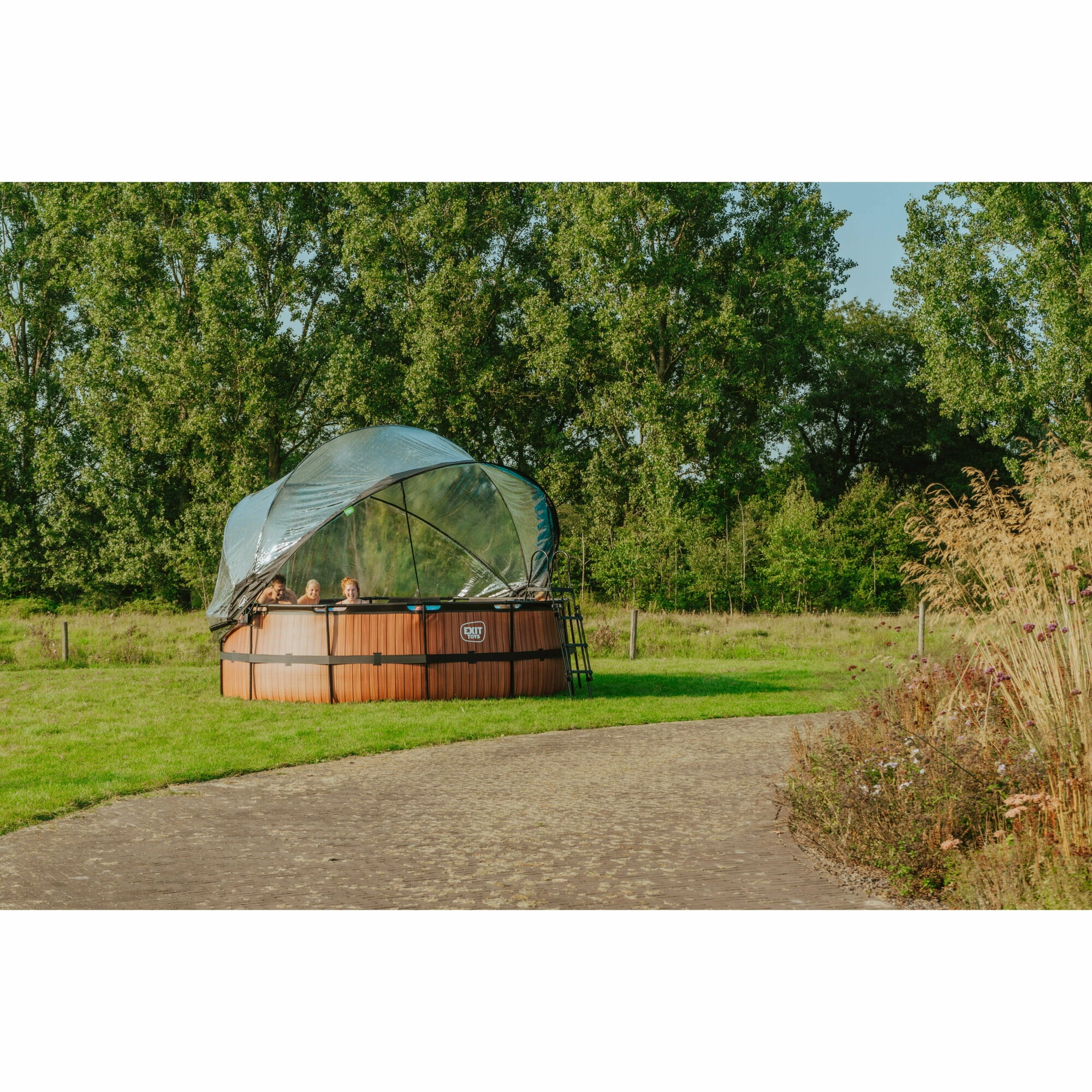 EXIT TOYS EXIT Wood Zwembad ø427x122cm Met Zandfilterpomp En Overkapping - Bruin 11 EXIT TOYS EXIT Wood Zwembad ø427x122cm Met Zandfilterpomp En Overkapping - Bruin - Afbeelding 11